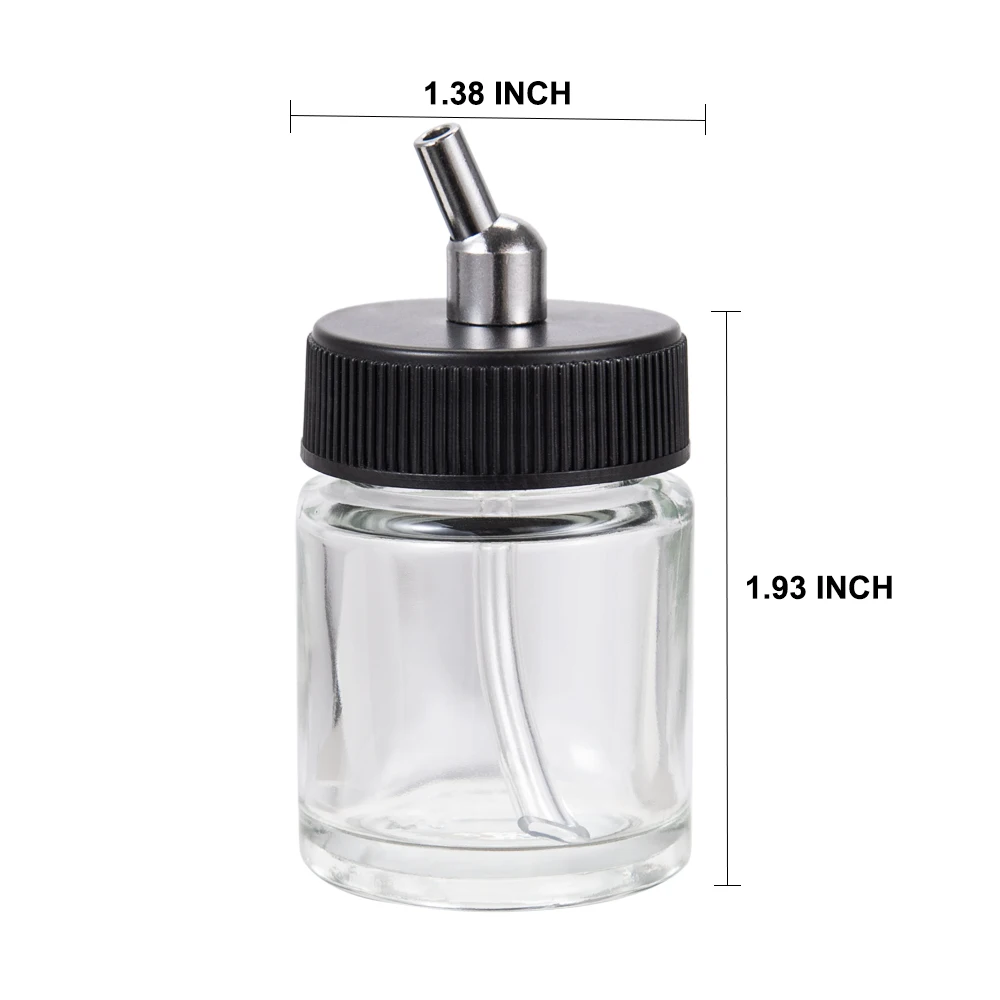 OPHIR 10PCS/lot 22CC Dual Action Airbrush Glass Bottles Standard Suction Lid Pump Spray Top Airbrush Accessory AC016-10x