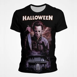 Halloween T-Shirts Horror Movie 3D Print Michael Myers Scary Streetwear Men Women Cool Fashion Oversized T Shirt Kids Tees Tops