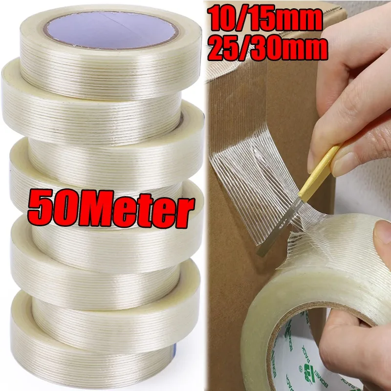 Heavy Duty Reinforced Fiberglass Tape Waterproof Self Adhesive Mesh Fiber Tape Single-Sided Strapping Packaging Strapping Tapes