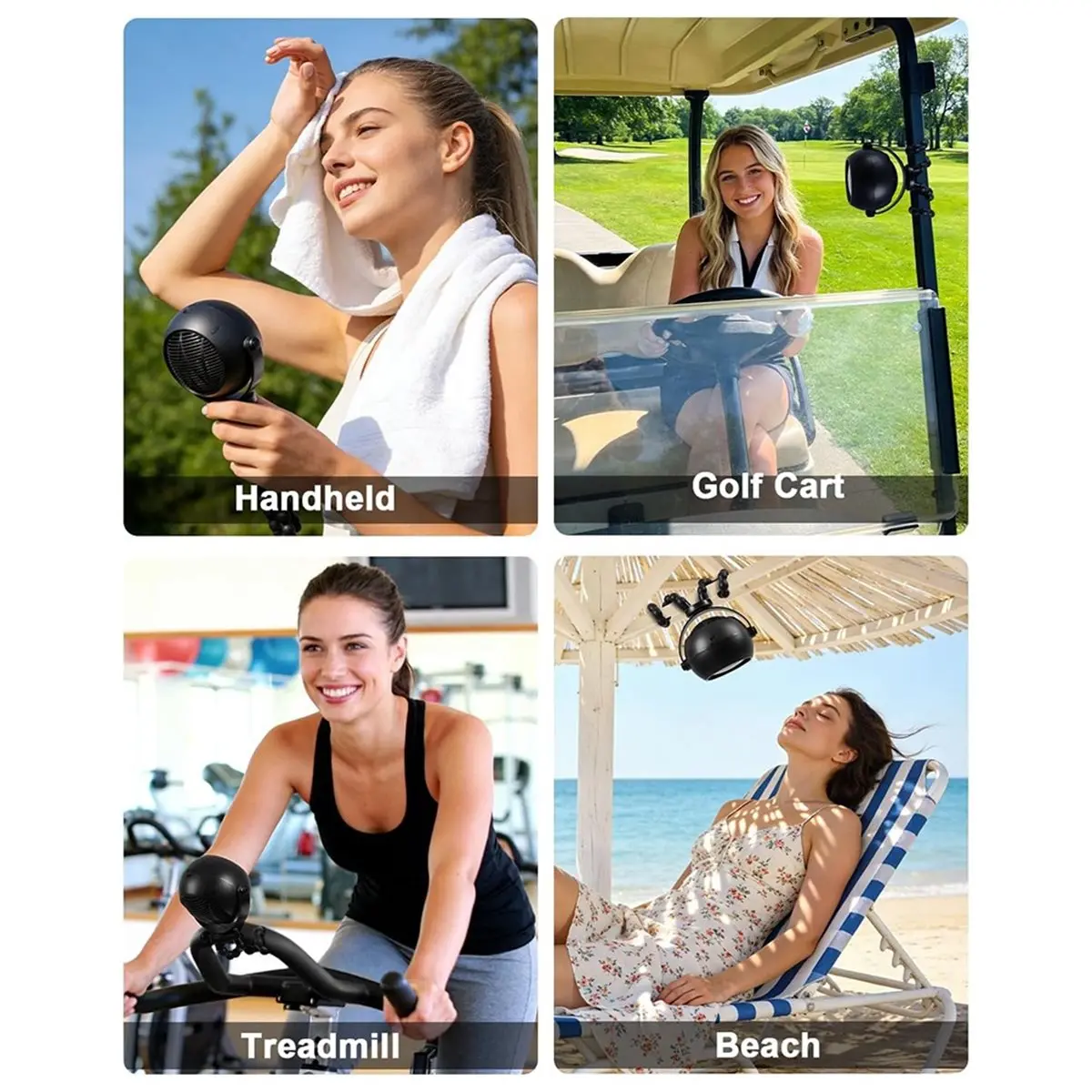 A32I Portable Stroller Fan Rechargeable 4000mAh,Mini Clip on Fan with Flexible Tripod,3 Speed,360° Rotate for Travel,Car Seat