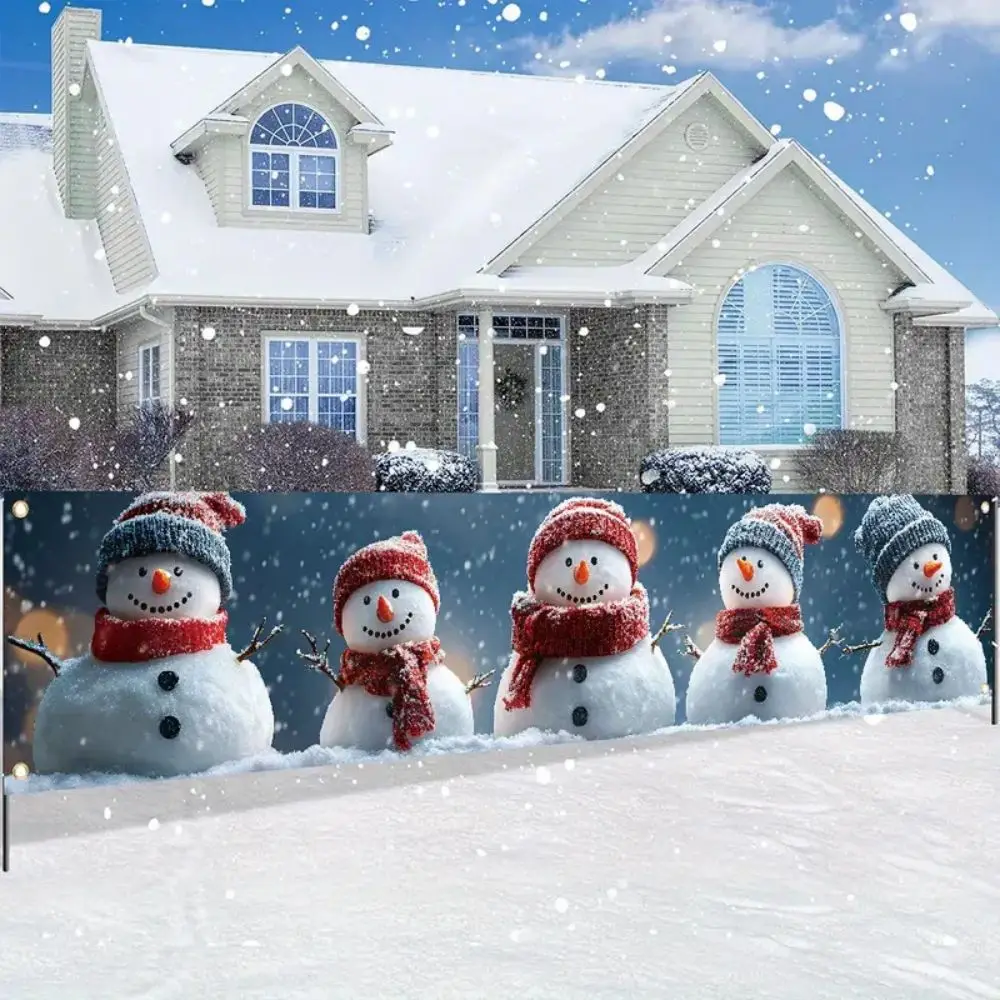 Weihnachts-Frohe-Banner, Weihnachtsschneemann, hängender Hintergrund für den Außenbereich, Party-Dekoration für Winter und Neujahr