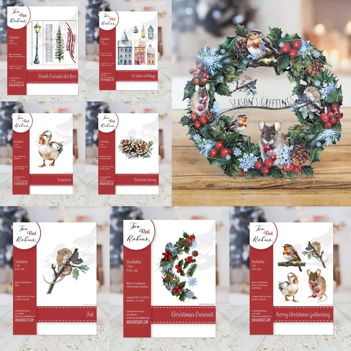 2024 New September Village Christmas Crescent Die Set Diy Scrapbooking Craft Photo Template Decor