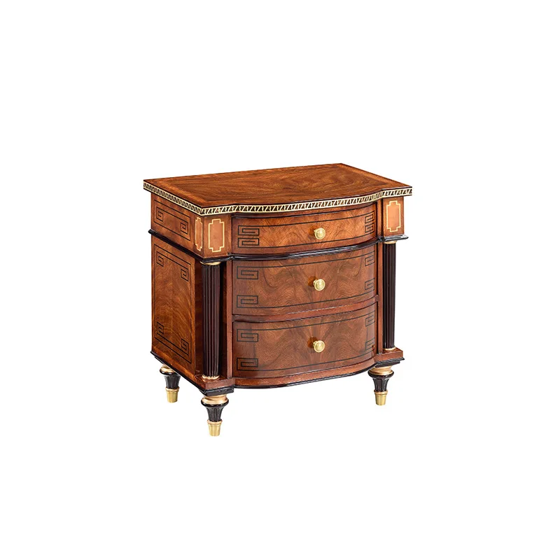 

English furniture classical bedroom bedside table villa mansion high-end furniture
