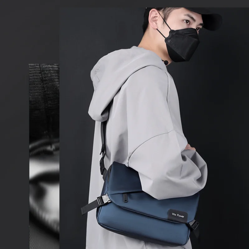 Male Crossbody Bag Stylish Single Shoulder Bag Large Capacity Waterproof Mail Messenger Bag Business Briefcase