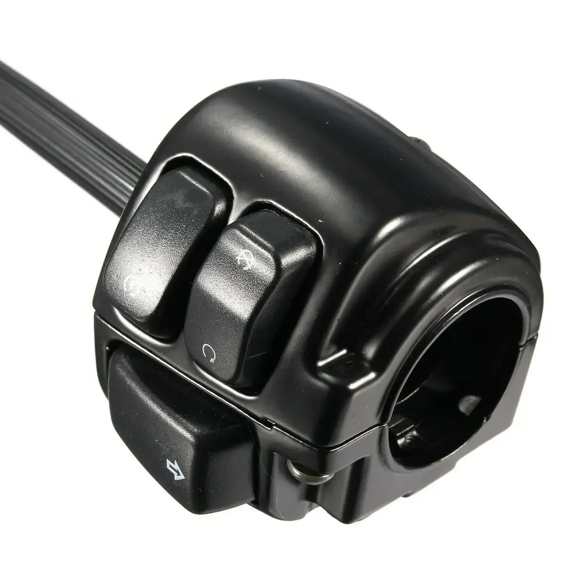 XL883/Sportster/Dyna/V-ROD/Softail 오토바이용 블랙/크롬 1인치 25mm 핸들바 컨트롤 스위치 + 배선 하네스