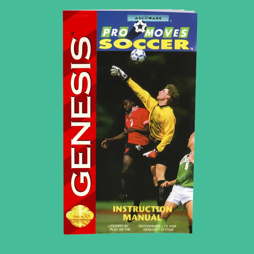 Pro Moves Soccer USA-game voor SEGA Mega Drive Genesis 16-bits consoles Game Cartridge Box-handleiding