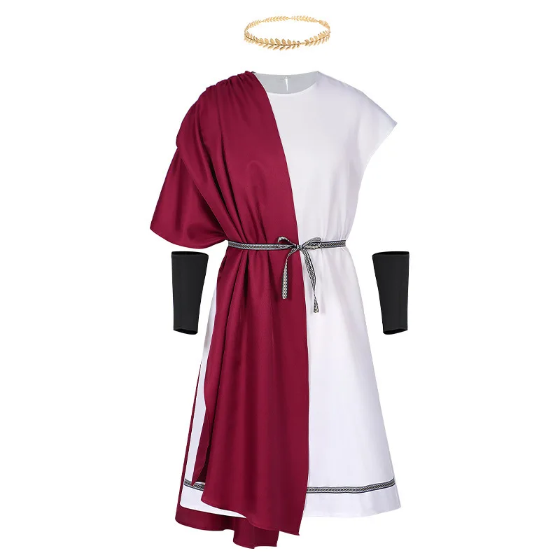 Toge Romaine Bordeaux Homme avec Ceinture et Bandeau – photo 2