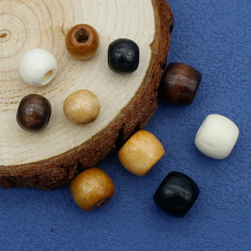 1pack Vintage 5 Colors Big Hole Maple Wood Beads 10/12mm Wooden Spacer Beads DIY Bracelets Jewelry Macrame Rosary Handicrafts