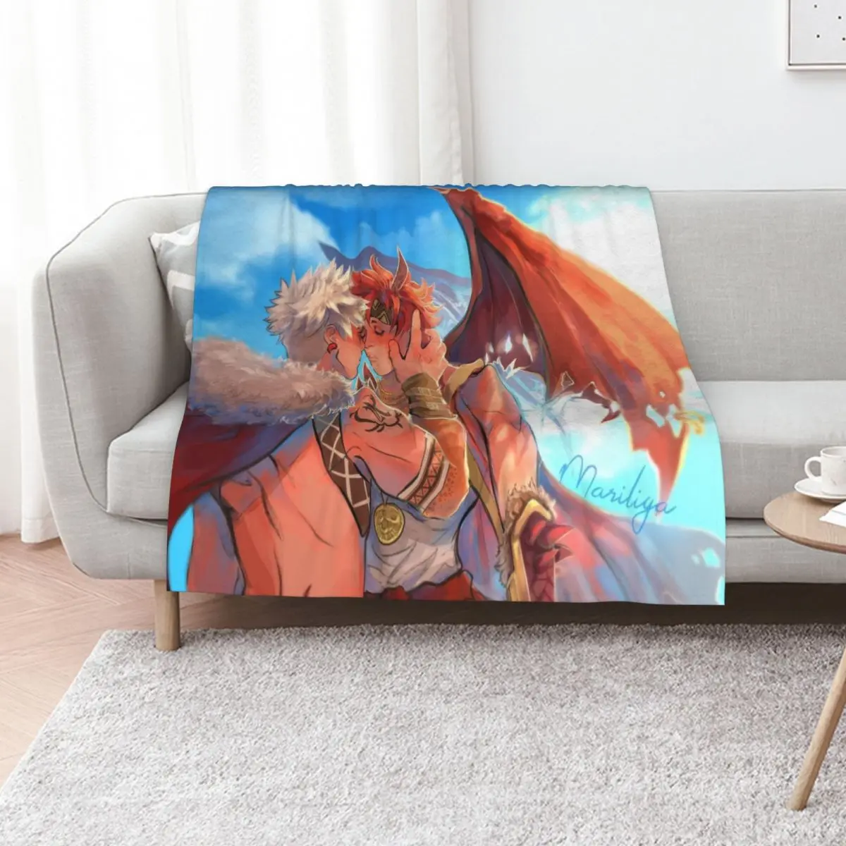 

Fantasy Kiribaku Throw Blanket warm for winter Stuffeds Multi-Purpose Furry Blankets