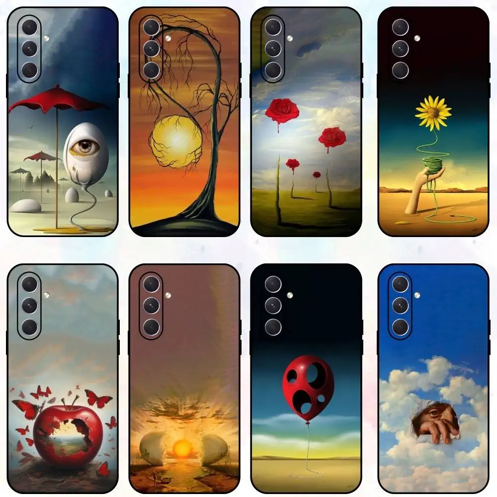 

S-Surrealism S-Salvador Dali Phone Case For Samsung Galaxy A73,A72,A71,A70,A53,A52,A51,Others Soft Black Shell