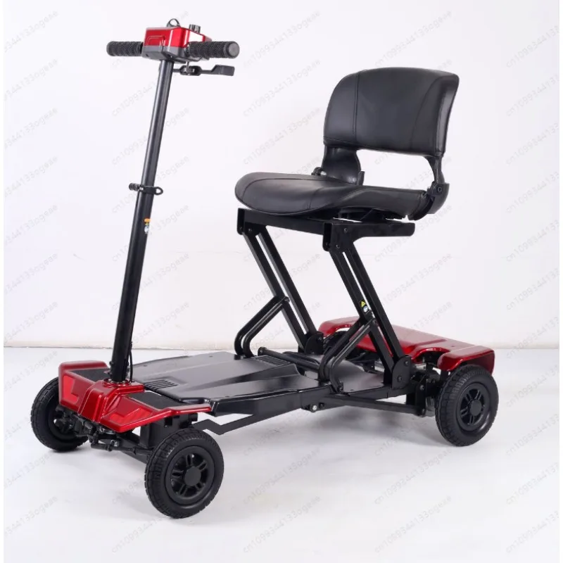 Lithium Battery Lightweight Automatic Folding Electric Scooter for Elderly Detachable Four Wheel Vehicle Walker Rollator