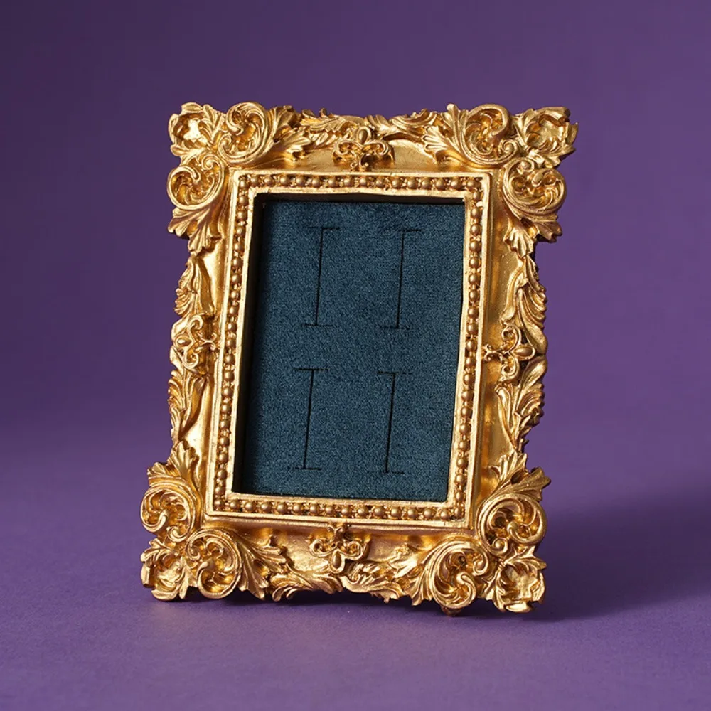 Photo Frame Vintage Ring Plate European-style Mini Small Ring Display Stand Organizer Rack Retro Rings Organizer