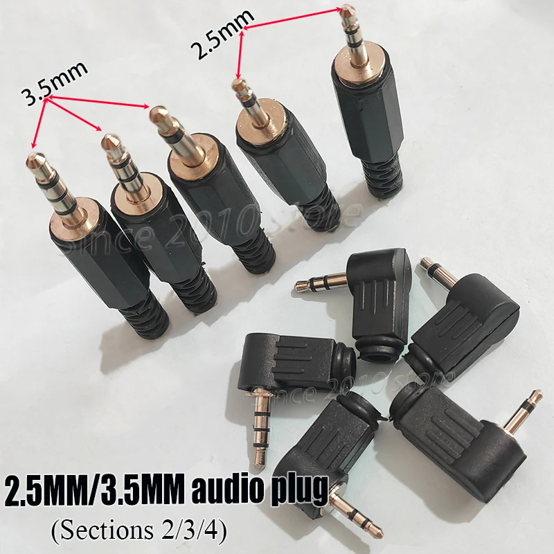 2.5/3.5MM Single/dual/vertical Channel Soldered Audio Plug 2/3/4 Level FOR Headphone Audio And Other Audio Equipment Interfaces