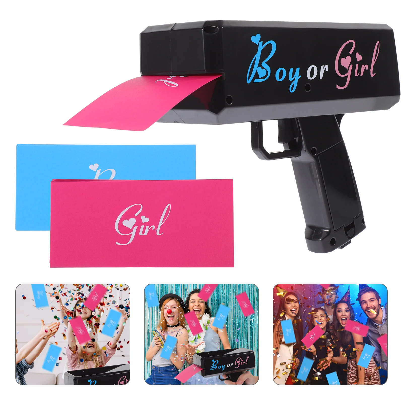 

Spray Gender Reveal Party Plaything Paper Sprayer Prop Boy Or Girl Toy Plastic Cash Props Baby