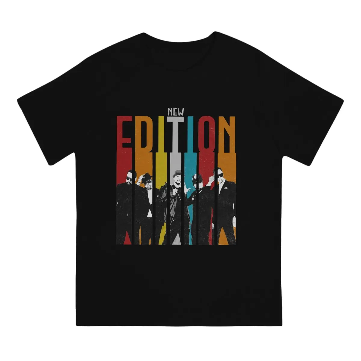 New Edition Creative TShirt for Men American Pop Band Round Neck Basic T Shirt Hip Hop Birthday Gifts Tops