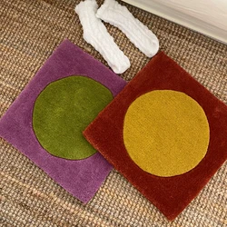 Handmade Colorful Tufting Seat Cushion Soft Square Chair Sofa Pad Hanging Wall Decoration Tapestry Home Office Warm Decor
