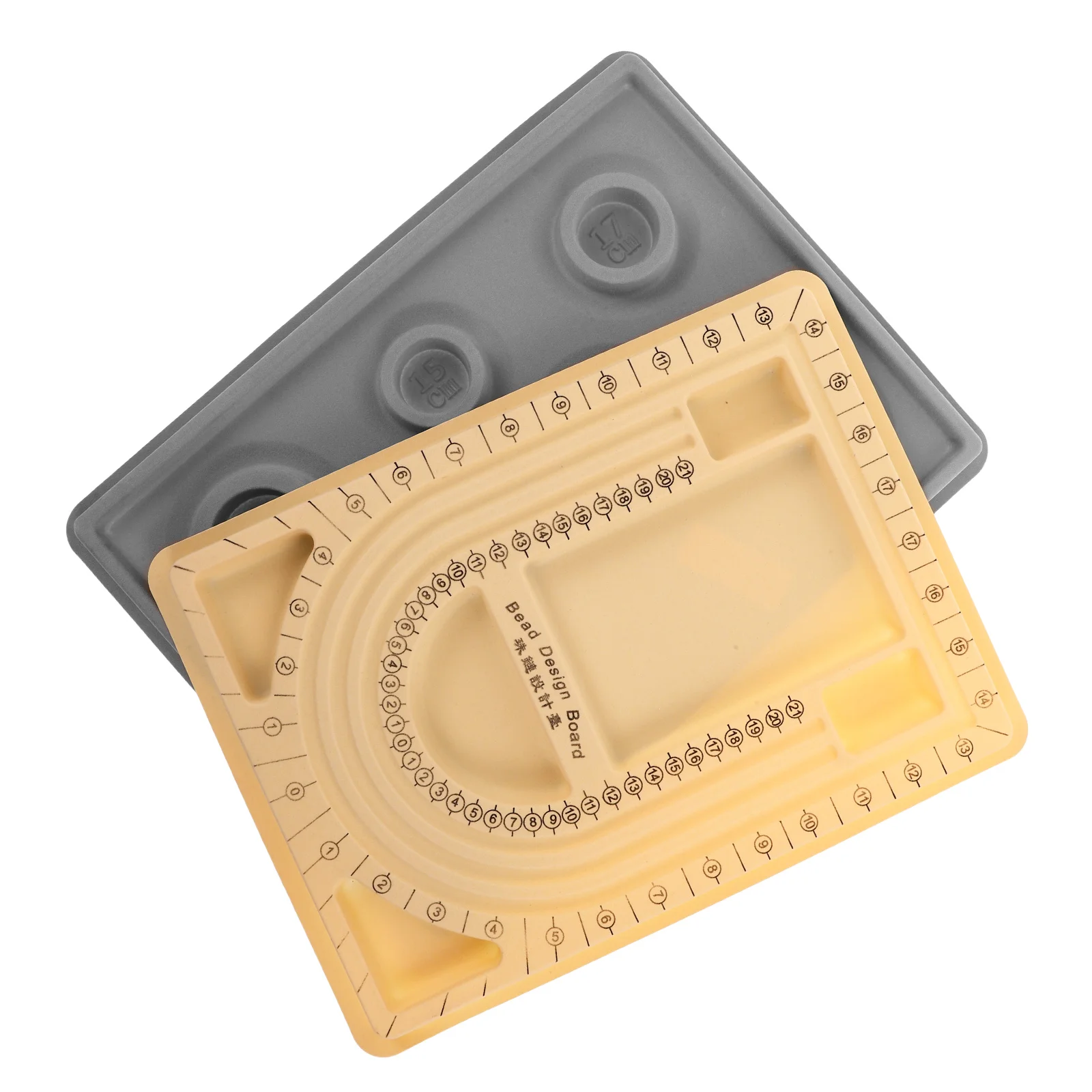 

2Pcs Bead Design Board DIY Jewelry Making Tray Precise Measurement Scale Creative Workspace Organizer Necklace Bracelet Craft