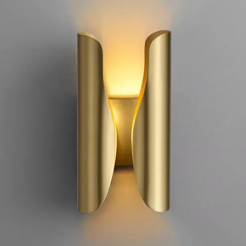 High-quality golden stainless steel LED modern recessed wall lamp - remote control for indoor bedroom and living room