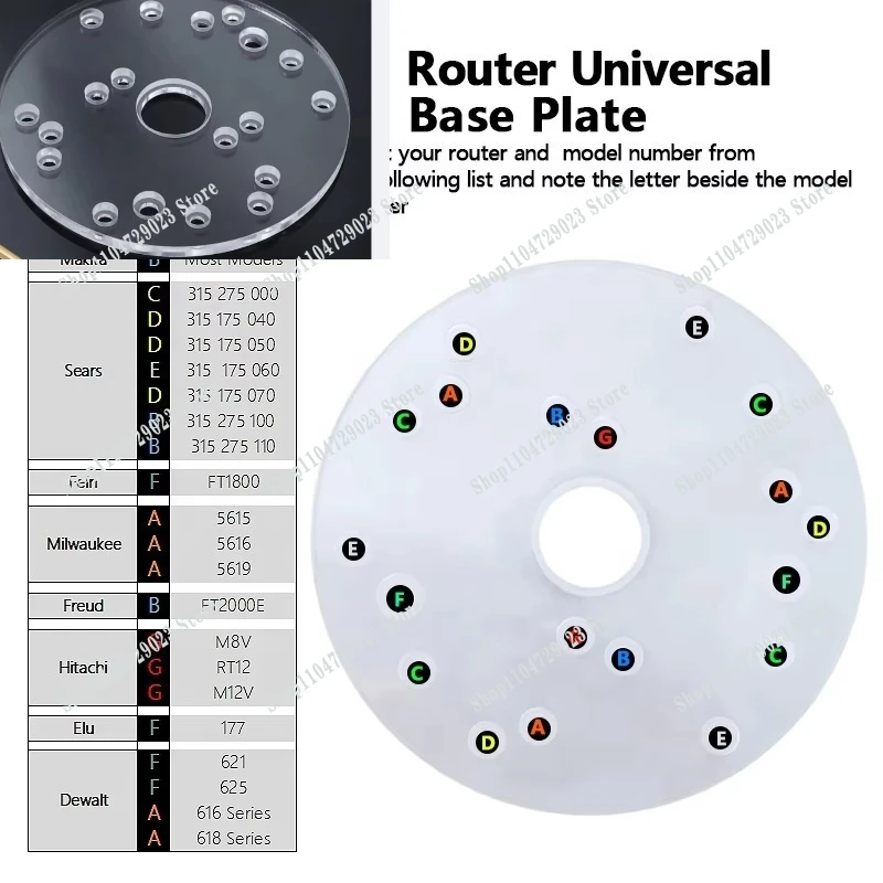 2026 hot-selling transparent baseplate router base rotating tool plug-in accessory