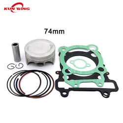 74mm Bore Piston Gasket Set for YAMAHA YBR250 YS250 2007 2009 XT250 1YB 2013-2015 YBR YS XT 250