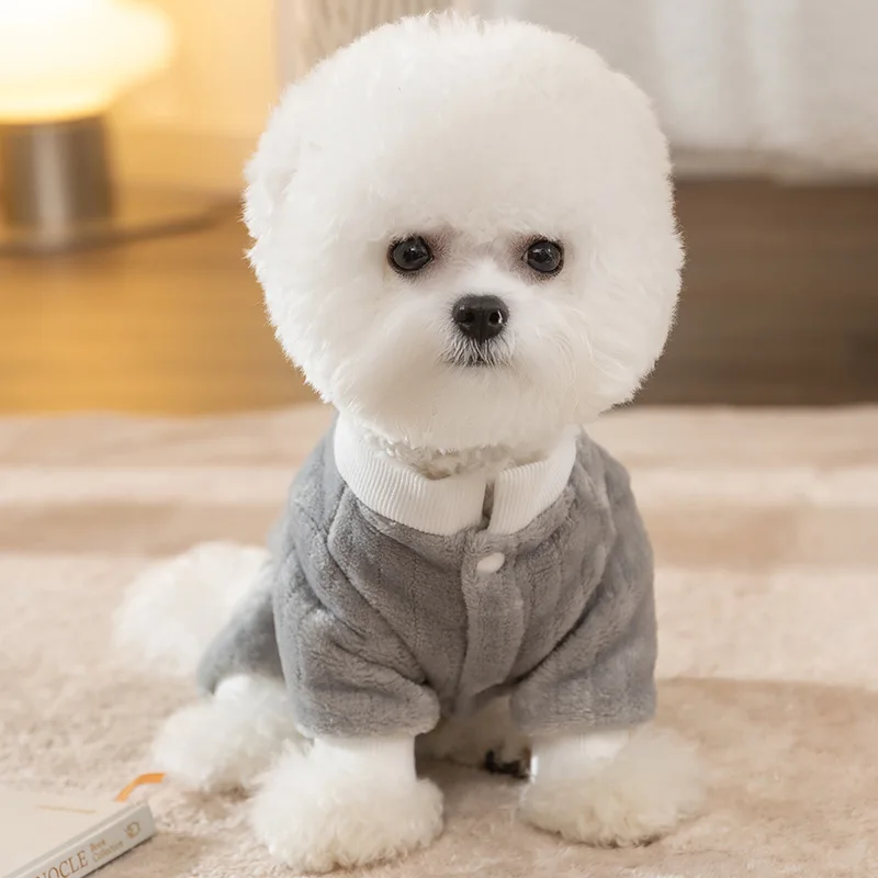 

Winter Teddy Clothes Thickened Flannel Dog Four legged Clothes Puppy Warm Clothing Popular Pet Clothing XS-XL