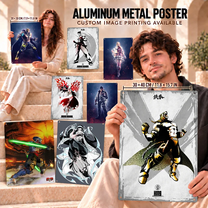 Tekken Textured Metal Posters Dynamic Gaming Aesthetic Bedroom Wall Art Personalized Aluminum Sign Special Gift For Arcade Fans