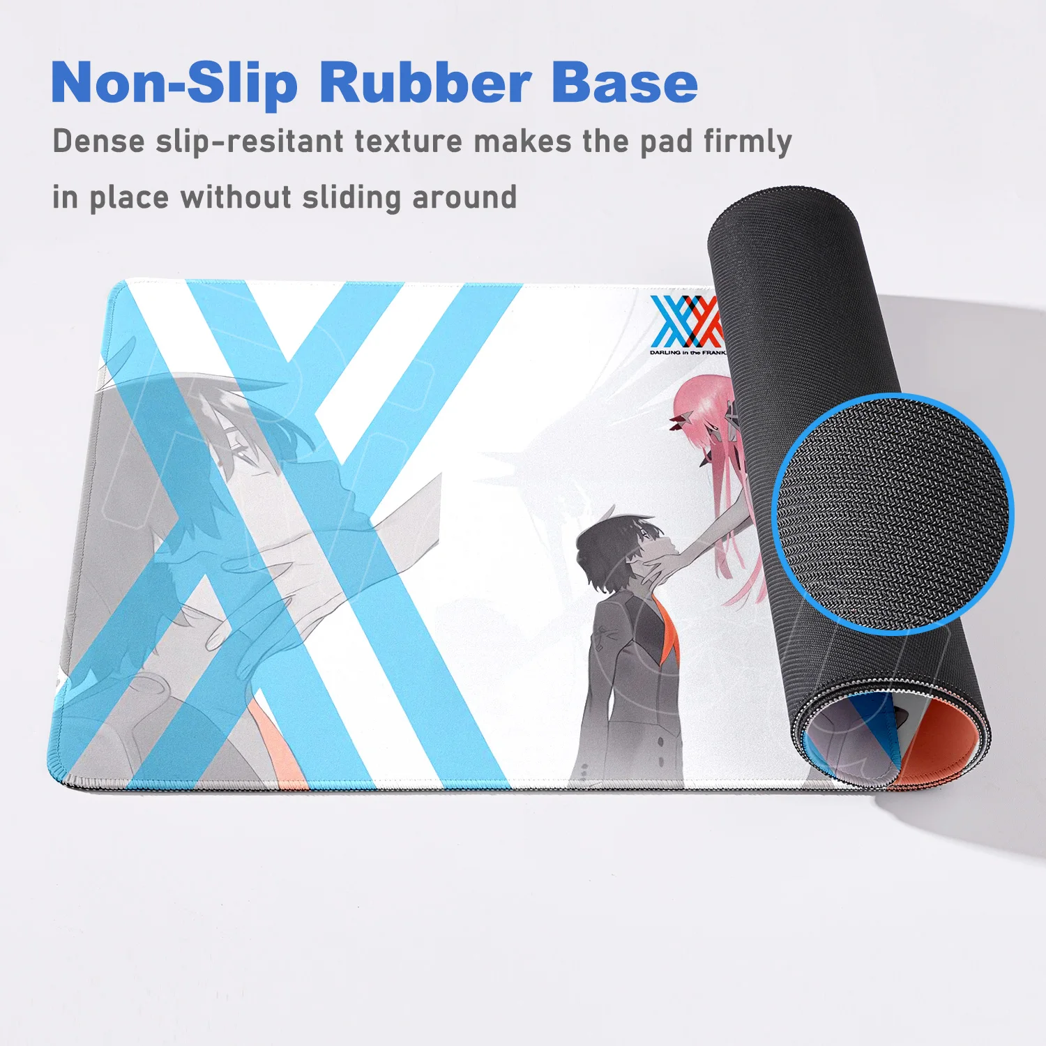 แผ่นรองเมาส์อนิเมะรุ่นใหม่ Darling in The FranXX 02 แผ่นรองเมาส์เกมมิ่งขนาดใหญ่ Zero Two XXL 900x400 มม. พิมพ์ลาย HD แผ่นรองคีย์บอร์ด