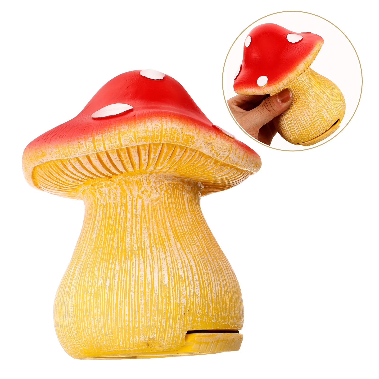 

Natural Resin Mushroom Box Garden Ornament Hider Outdoor Storage Case Fake Appearance Key Holder For Home Yard Durable