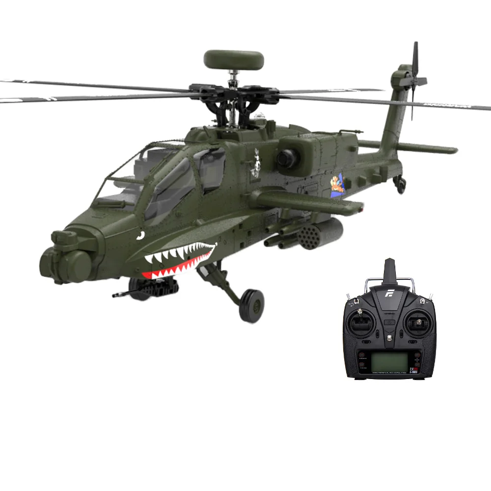 Eachine E250 AH-64 Apache 2.4G 6CH 3D 6 eixos giroscópio duplo motor sem escova escala 1:32 Flybarless helicóptero RC compatível com Futab