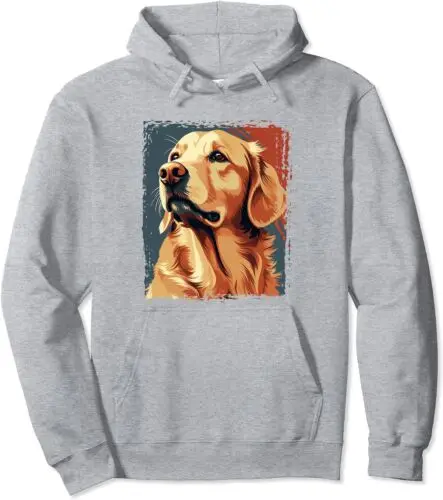 Polarshe Custom Hoodies Golden Retriever Funny Dog Lovers Golden Fans Printing Hooded Sweatshirt Unisex Long Sleeve Pullover