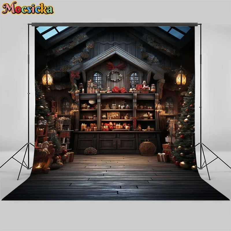 Natal fotografia fundo para crianças, adereços bebê, photoshoot família, loja de brinquedos, fundo frontal