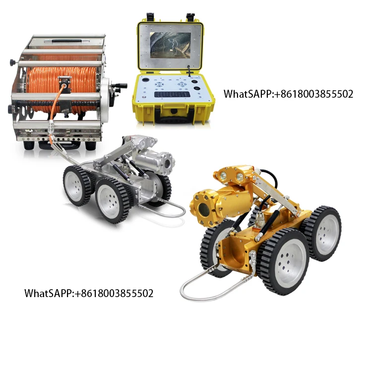 GT108 PTZ Testa della telecamera Sistema di ispezione tubi urbani Condutture di scarico fognarie Ispezione Endoscopio Telecamera robot cingolata