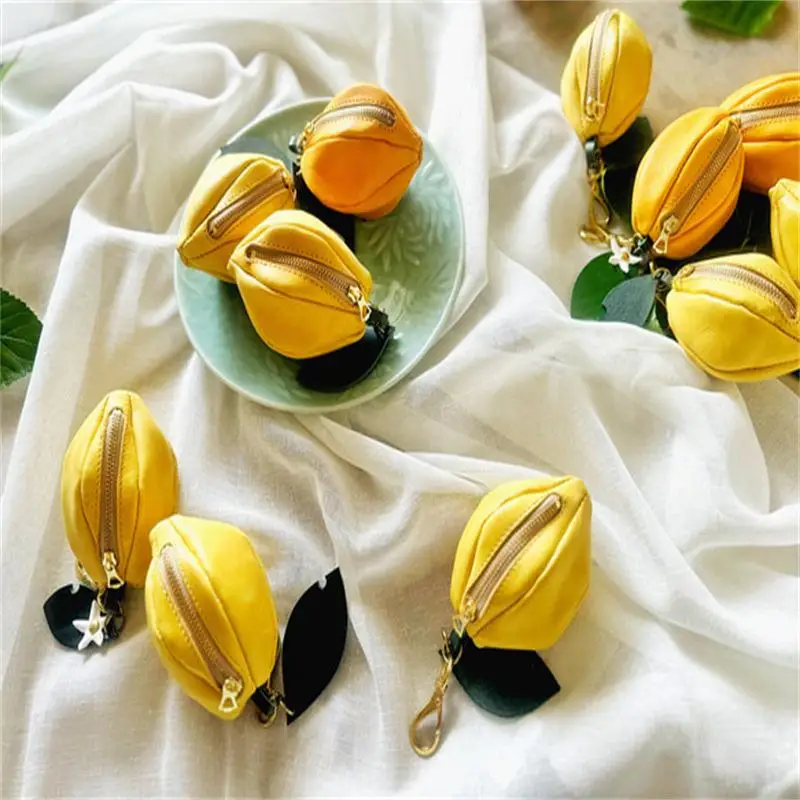 

Модный милый лимонный фруктовый кошелек из искусственной кожи, брелок для ключей, подвеска, сумка для хранения наушников