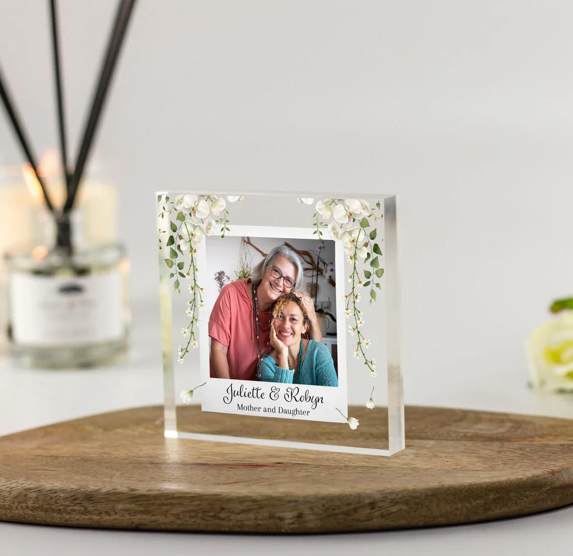 Free Personalized Photo Acrylic Block Customize Gifts for Friends, Parent, Retirement, Graduation, Desktop Ornaments.10x10x0.9cm