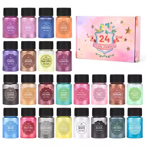 27Colors 10g Natural Mica Mineral DIY Soap Colorful Pearlescent Powder Pigment Mica Nail Glitter Pearl Powder For Epoxy Resin