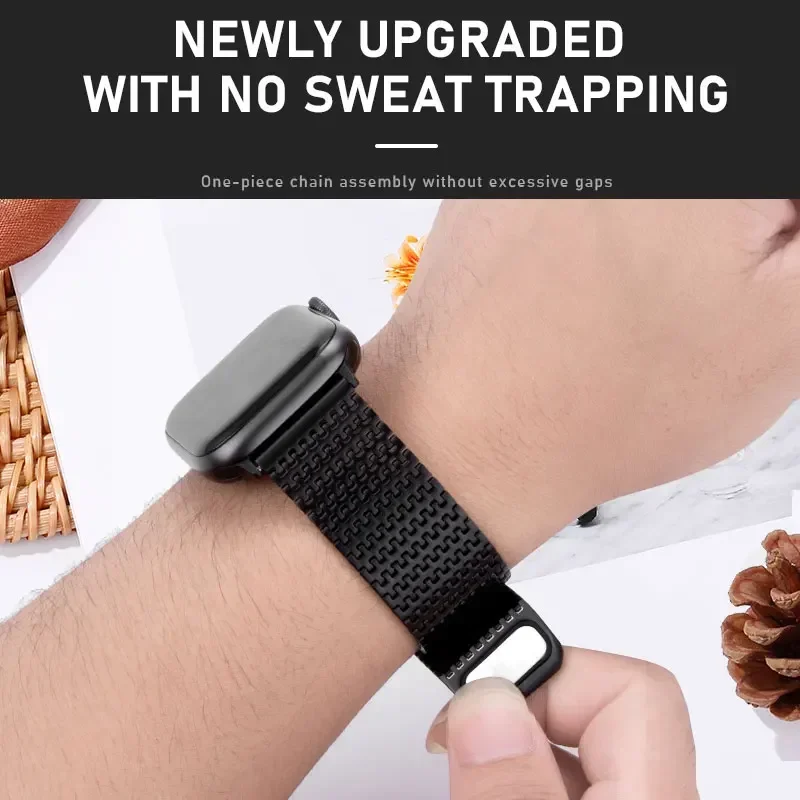 شبكة معدنية مغناطيسية لساعة أبل ، سوار من الفولاذ المقاوم للصدأ لساعة iWatch SE6 5 ، Ultra 2 ، 49 ، 42 ، 44 ، 45 ، 40 ، 41