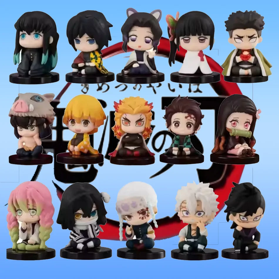 

Стильная фигурка Demon Slayer, аниме Kimetsu no Yaiba Q Version Sitting Tanjiro Nidouzi Inosuke Zenizu PVD, фигурка, модель куклы