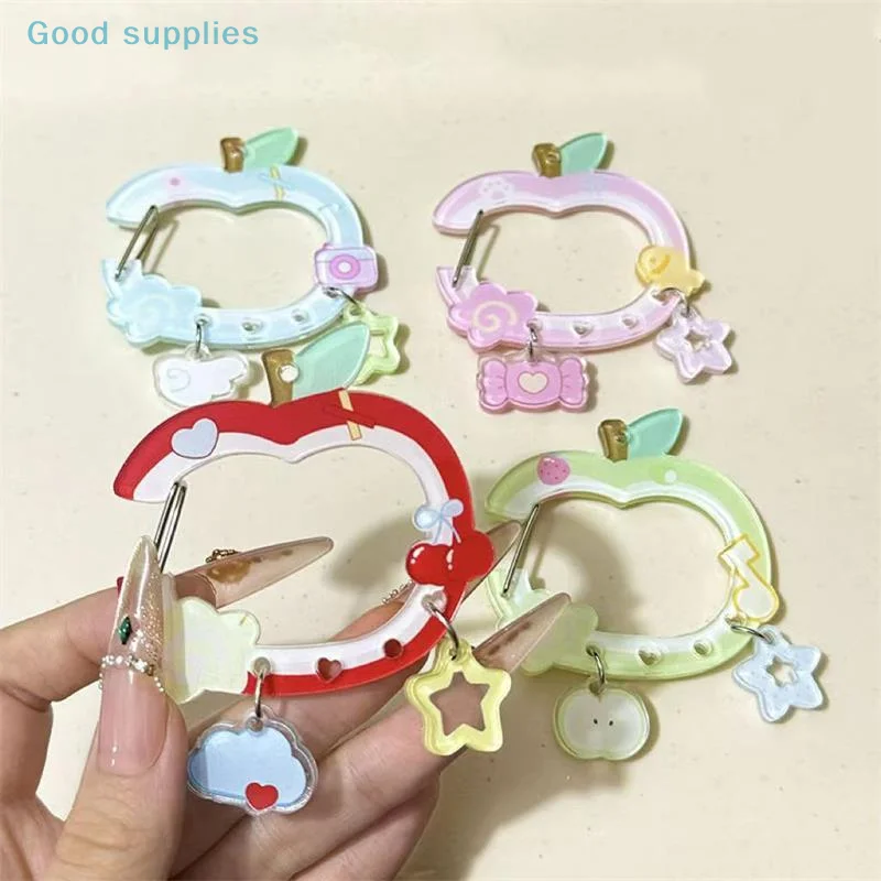 1PC Clothing accessory set Cute Apple-shaped Star Cloud Pendant Carabiner Mountaineering Buckle Acrylic Textile Accessories