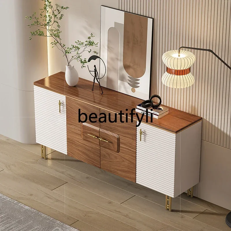 

NQ09Light luxury entrance cabinet Modern Italian entry foyer decoration villa living room dining side cabinet aisle