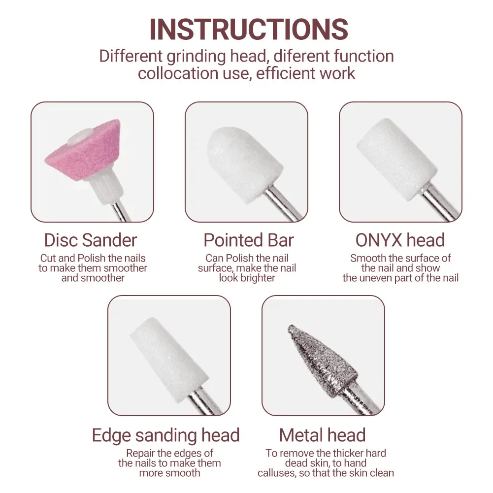 18000 RPM elektrische nagelschuurmachine Draadloze oplaadbare frees Nagelmachine Manicuremachine Draadloze nagelboormachine