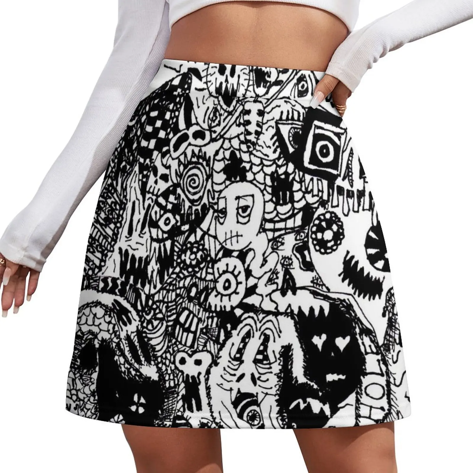 

Мини-юбка Satanic Portal, стильные женские юбки для девочек, летняя женская одежда, женская юбка