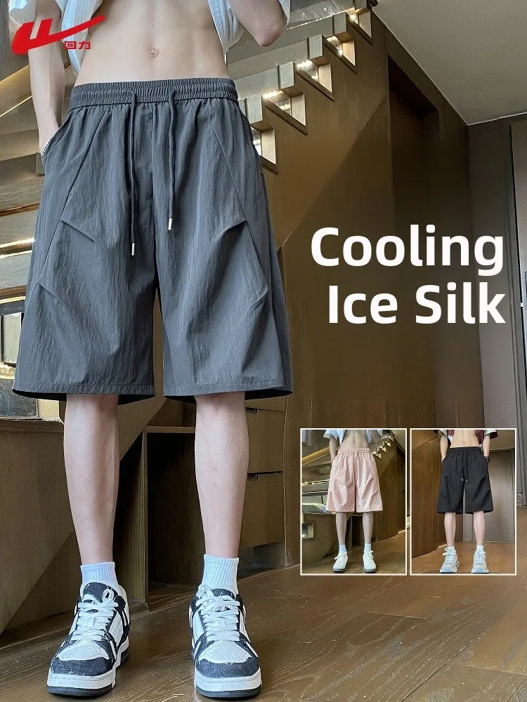 

Warrior Ice Silk orts Мужские летние тонкие повседневные свободные брюки Qui Dry Спортивные брюки пять четвертей Прямые брюки Youthful Energy Sle