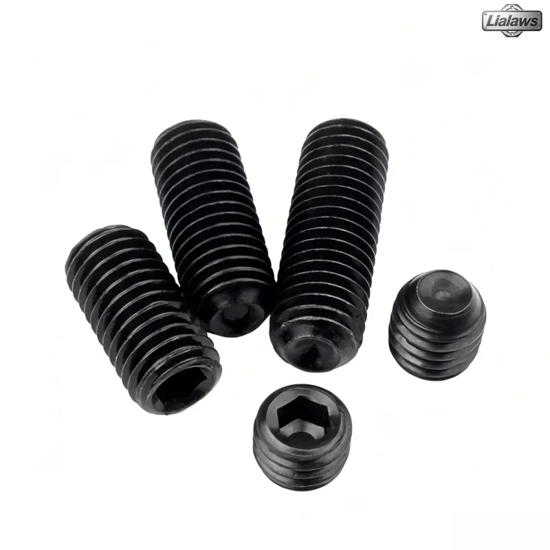 Black 12.9 Grade Hex Hexagon Socket Allen Cup Point Set Screw Headless Grub Bolt Screws 1/8-40 5/32-32 3/16-24 1/4-20~5/8-11