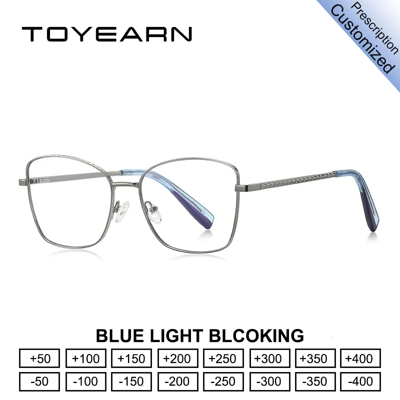 

TOYEARN Simple Butterfly Frame Reading Glasses Women Myopia Hyperopia Blue Light Blocking Optical Prescription Eyeglasses