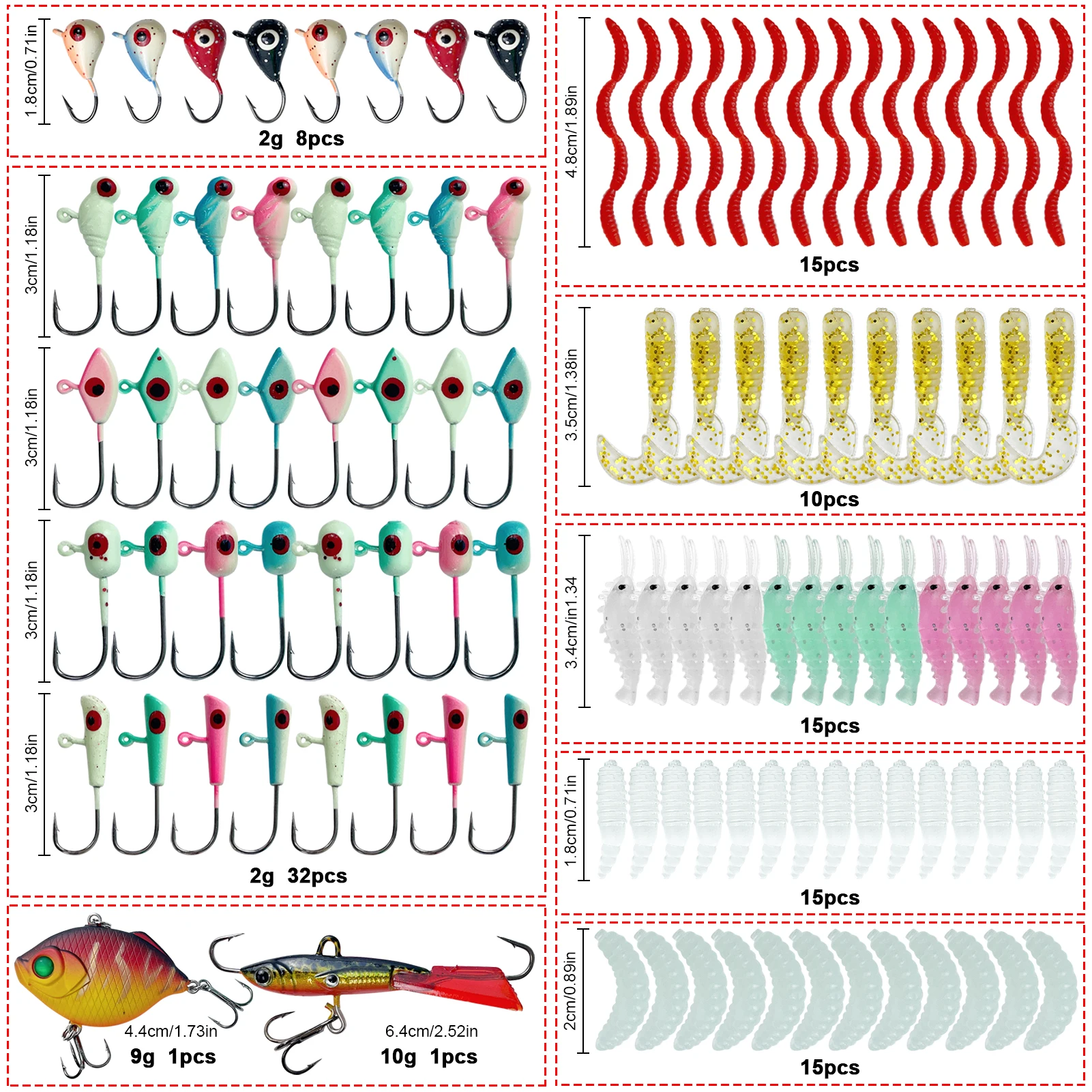 FREE FISHER Caña pesca en hielo con carrete y jig head para vinilo - imagen 2