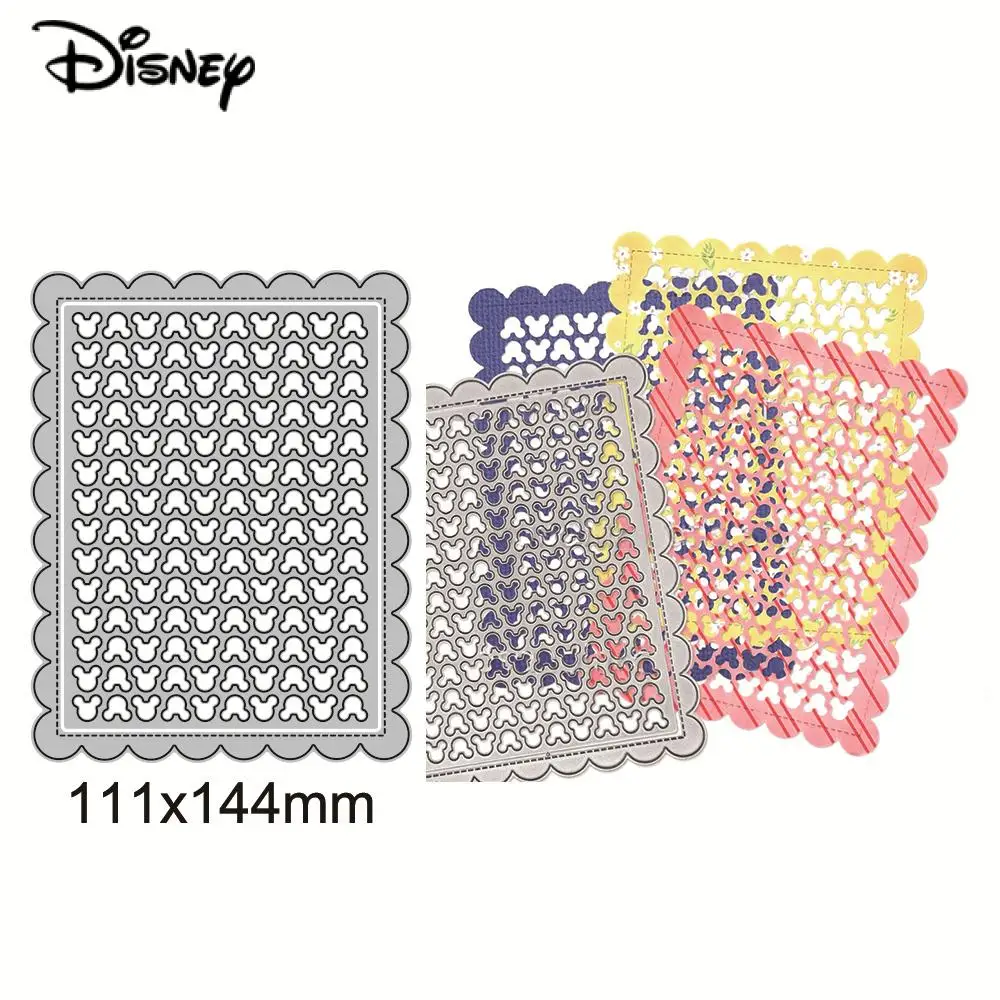 Mickey Mouse Head Rectangle Frame Background Metal Cutting Dies For DIY Scrapbooking Album Decora Craft Card Making Embossing