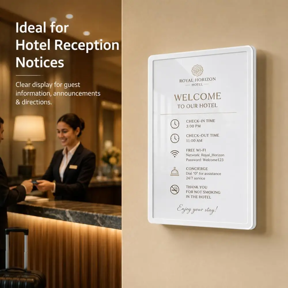 A4 No Drill Floating Display Board for Wall Mounting
