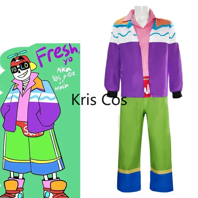 FC6アニメ Undertale コスプレ AU Sans コスチューム ジャケット シャツ 帽子 パック 戦闘男性 制服 アクセサリー ハロウィン 女性 スーツ 大人 @FC8！