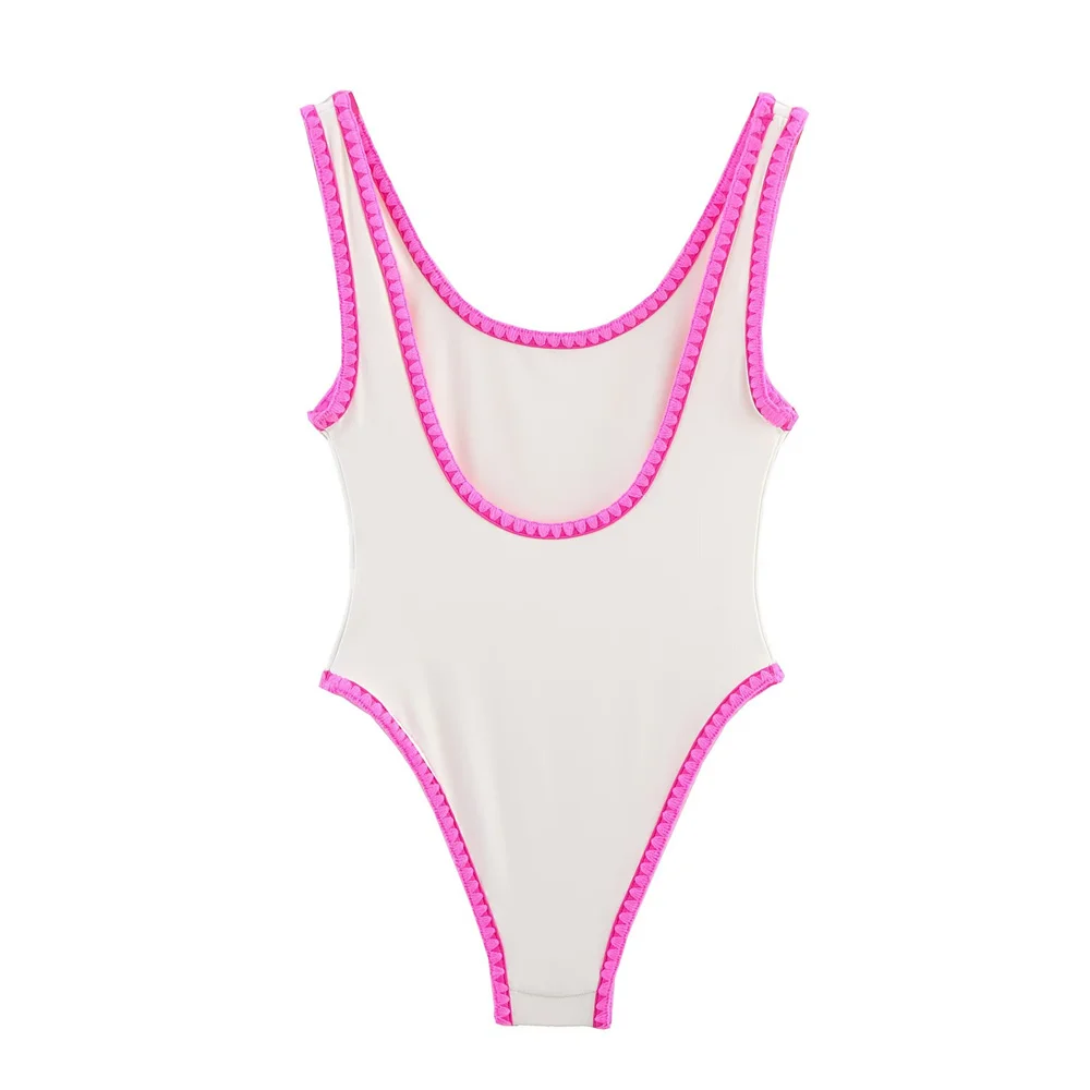 Zomer nieuw casual hemdje met ronde hals, contrasterende stiksels, strepen en accessoires jumpsuit