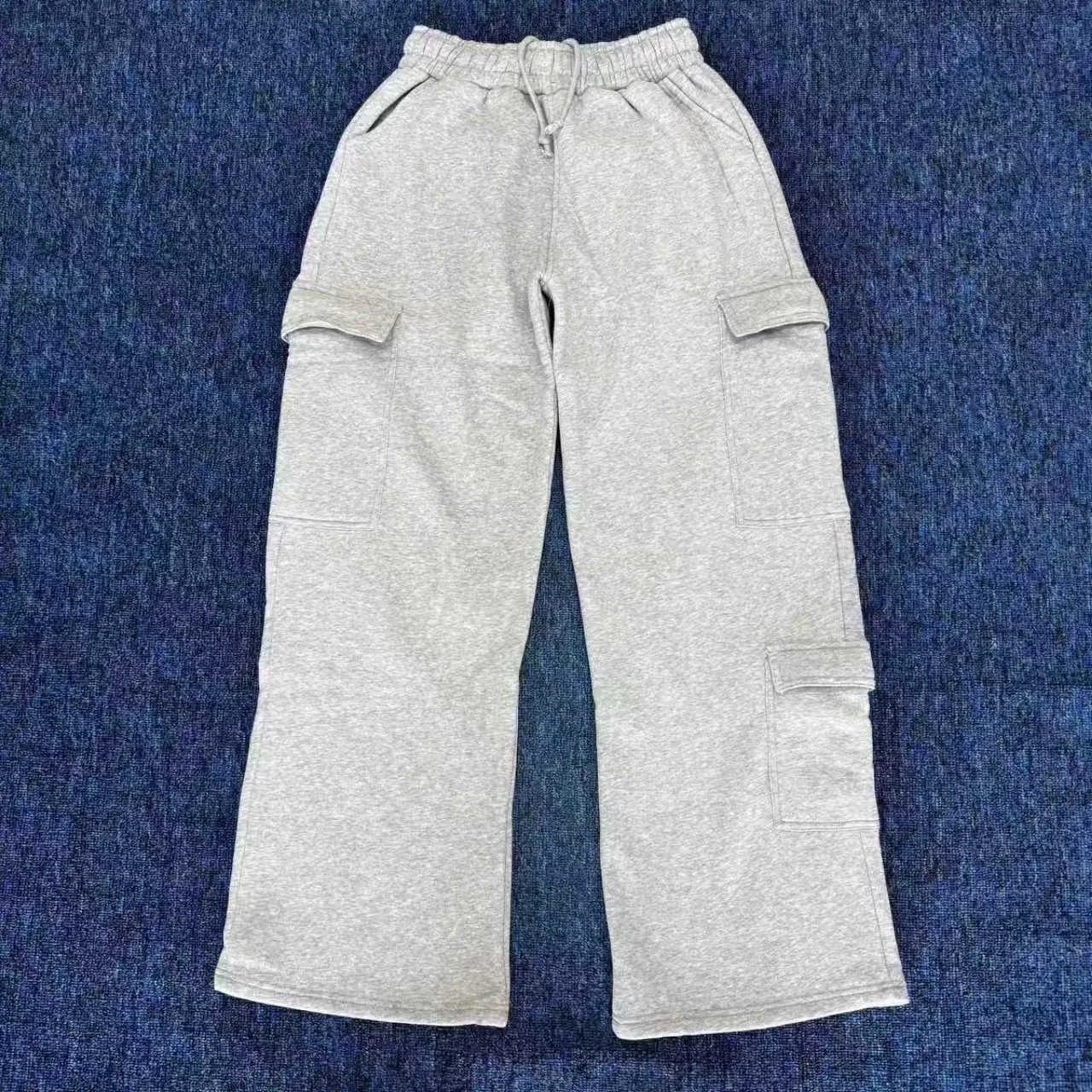 2026 Damen-Cargohose mit weitem Bein, elastischem Bund und großen Taschen, lässige Fitness-Sportbekleidung, Y2k-Lange Hose – Detail 12